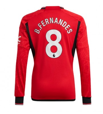 Manchester United Bruno Fernandes #8 Replika Hjemmebanetrøje 2023-24 Langærmet
